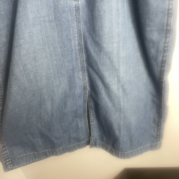 Madewell Blue Denim Midi Shirt Dress Size 00 Preppy Jean Casual - Picture 5 of 9